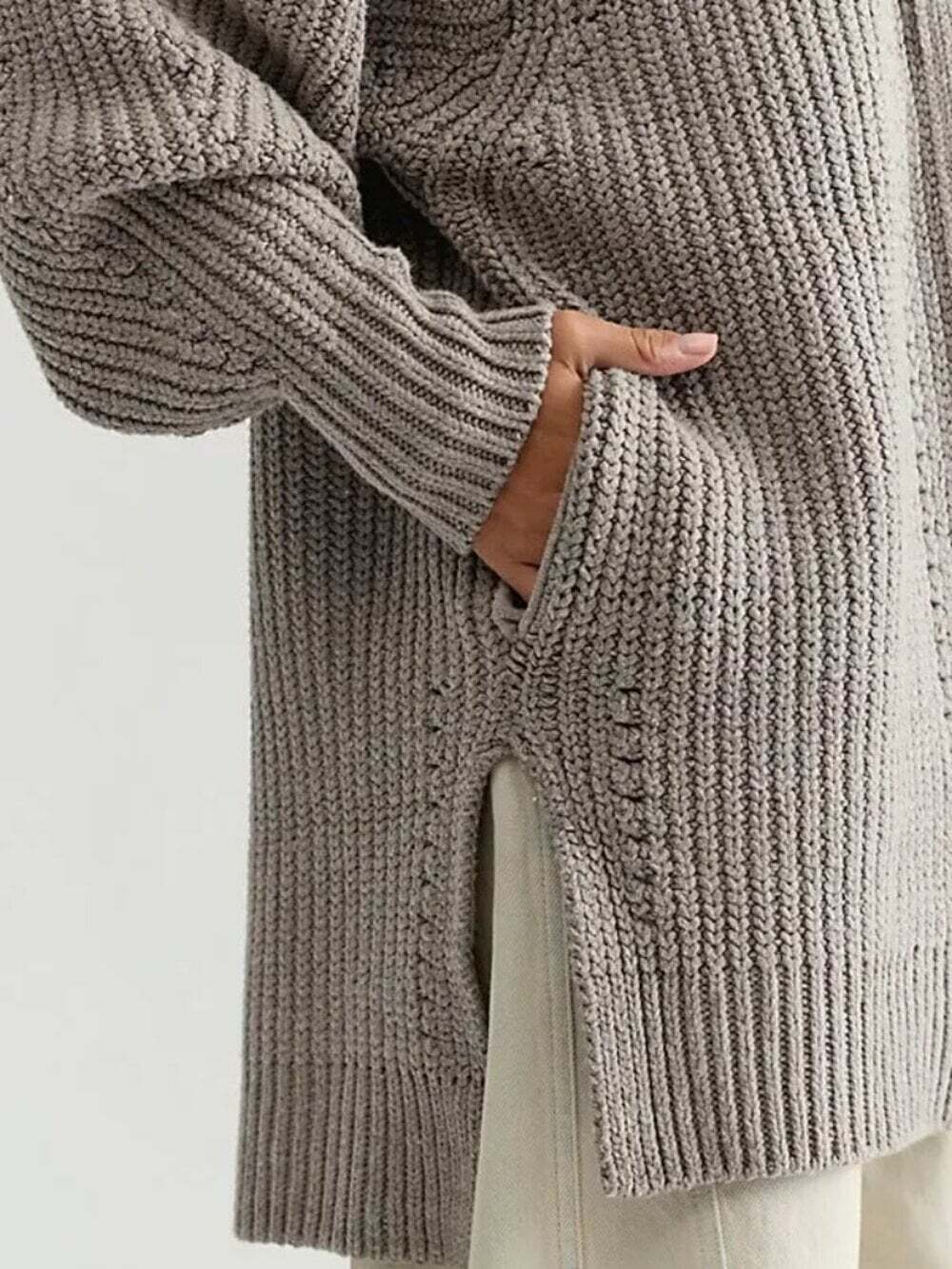 Free People Nightingale Oversized Cardigan Slouchy Silver Gleam Grey Size XS - Picture 4 of 8